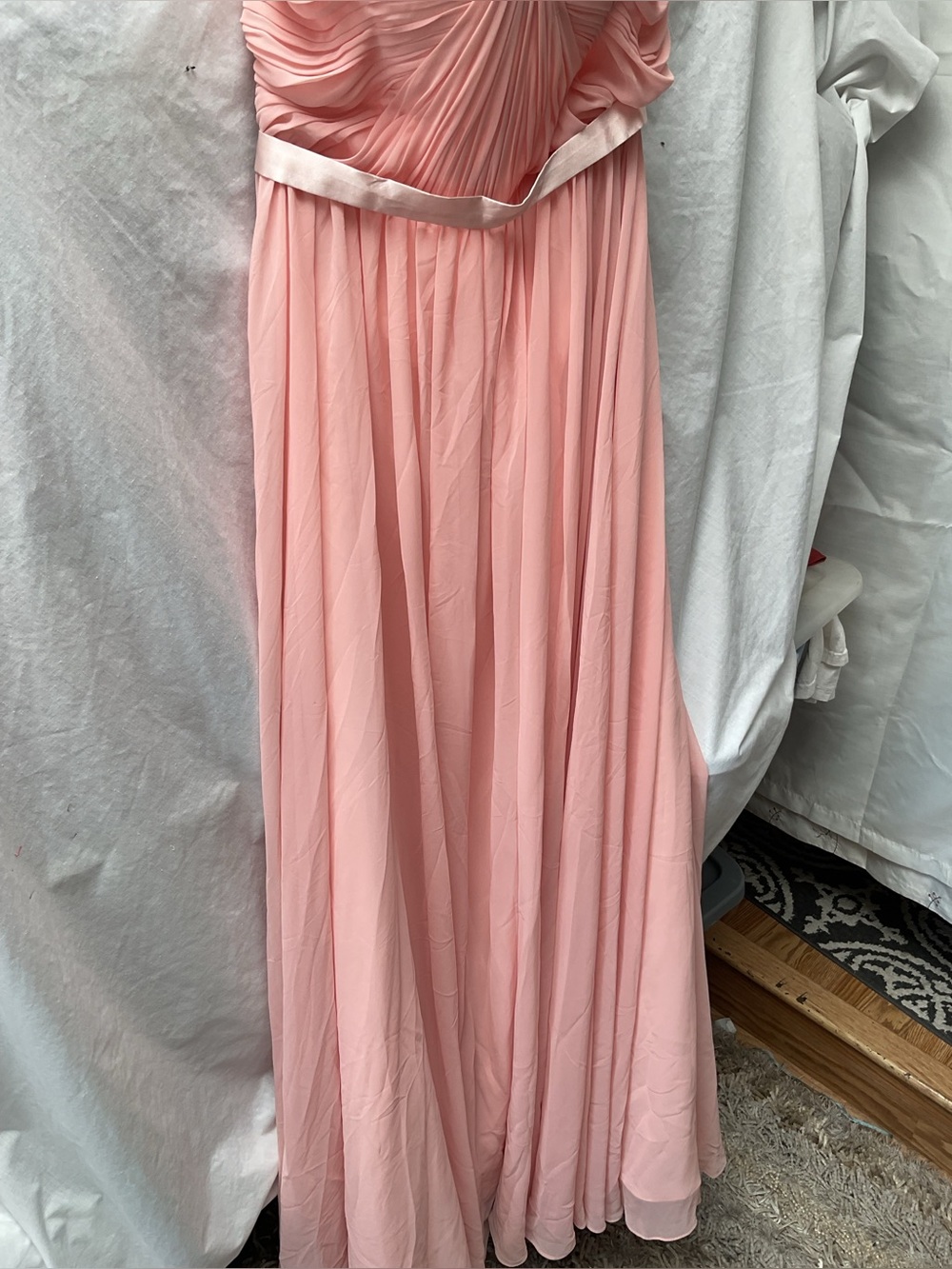 Let's Pink Pleated Corset-Back Maxi Dress